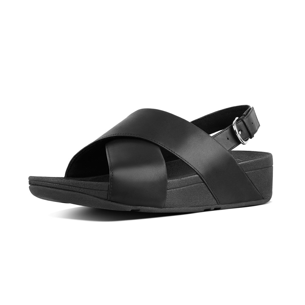 Fitflop Womens Sandals Black - Lulu Leather Back-strap - 78LHIABKN